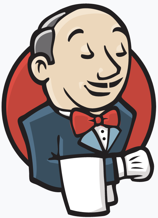 Jenkins server logo of a man dressed as a butler with brown hair and a mustache in the White Oak Security blog article.