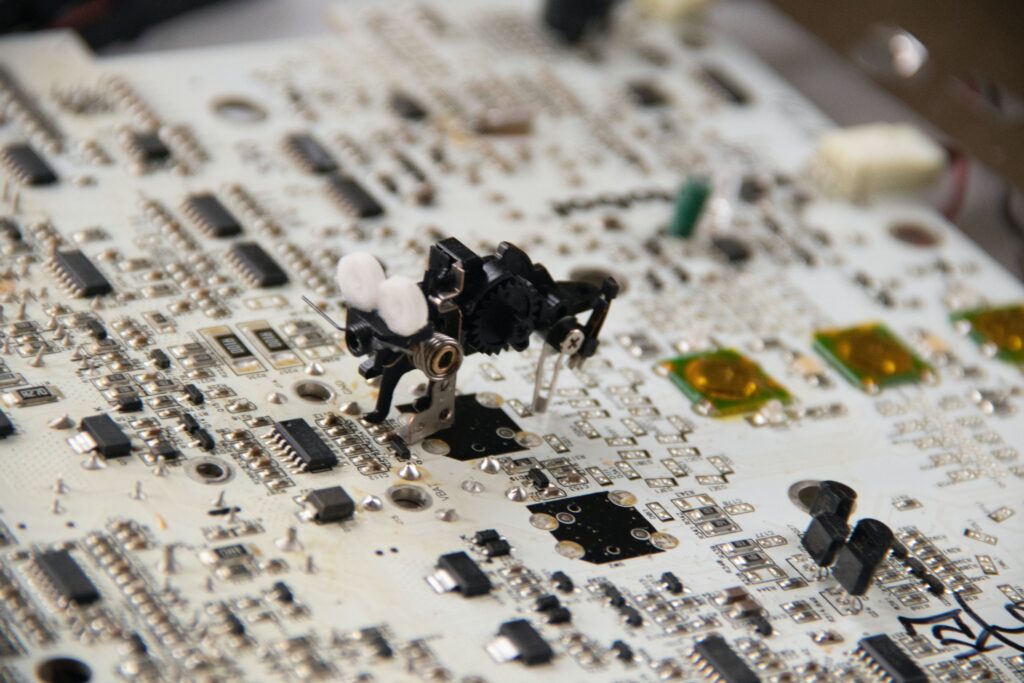 This blog post by White Oak Security shows a Photo by Mireille Raad from Unsplash, of a "bug" made out of computer hardware pieces "hidden" among the hardware itself. 
